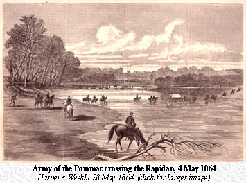 Army of the Potomac crossing the Rapidan 4 May 1864 (click for larger image)
